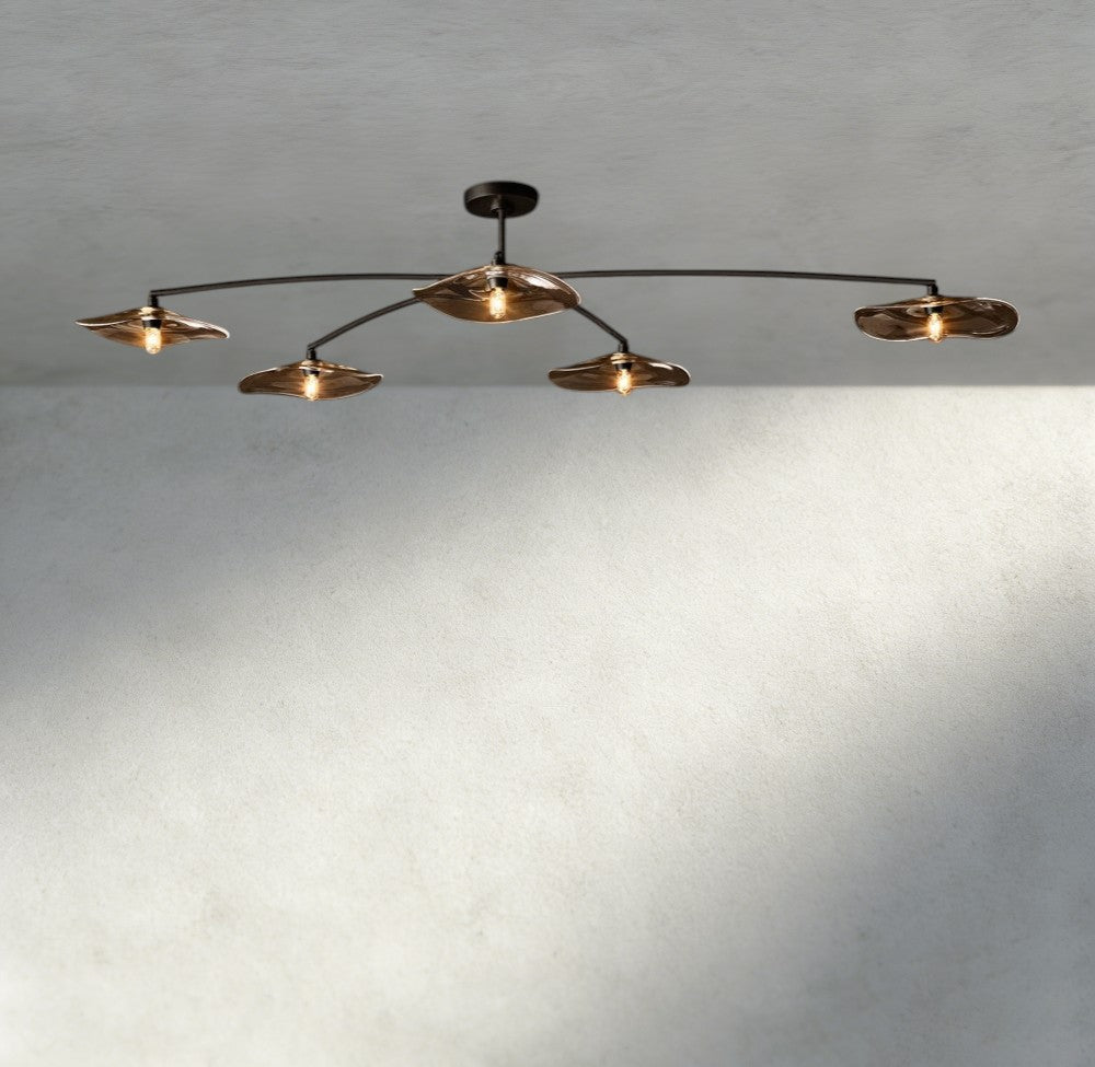 Lily Smoke Glass Flushmount - Zelno Lighting