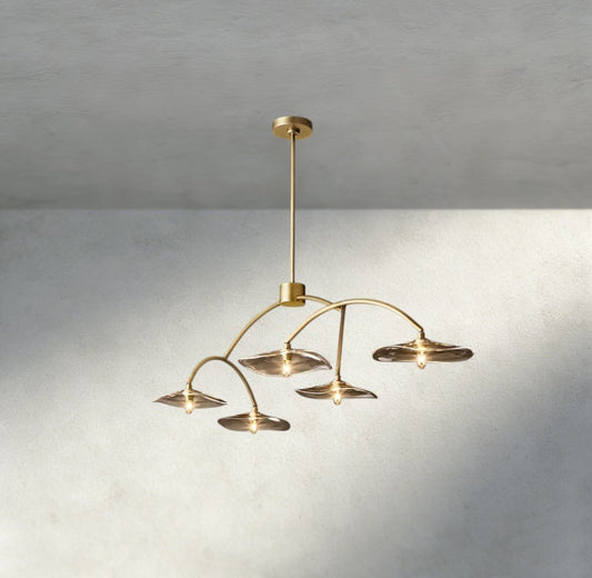 Lily Smoke Glass Linear Chandelier - Zelno Lighting