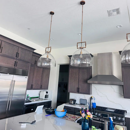 Machinise Glass Cloche Pendant Light - Zelno Lighting