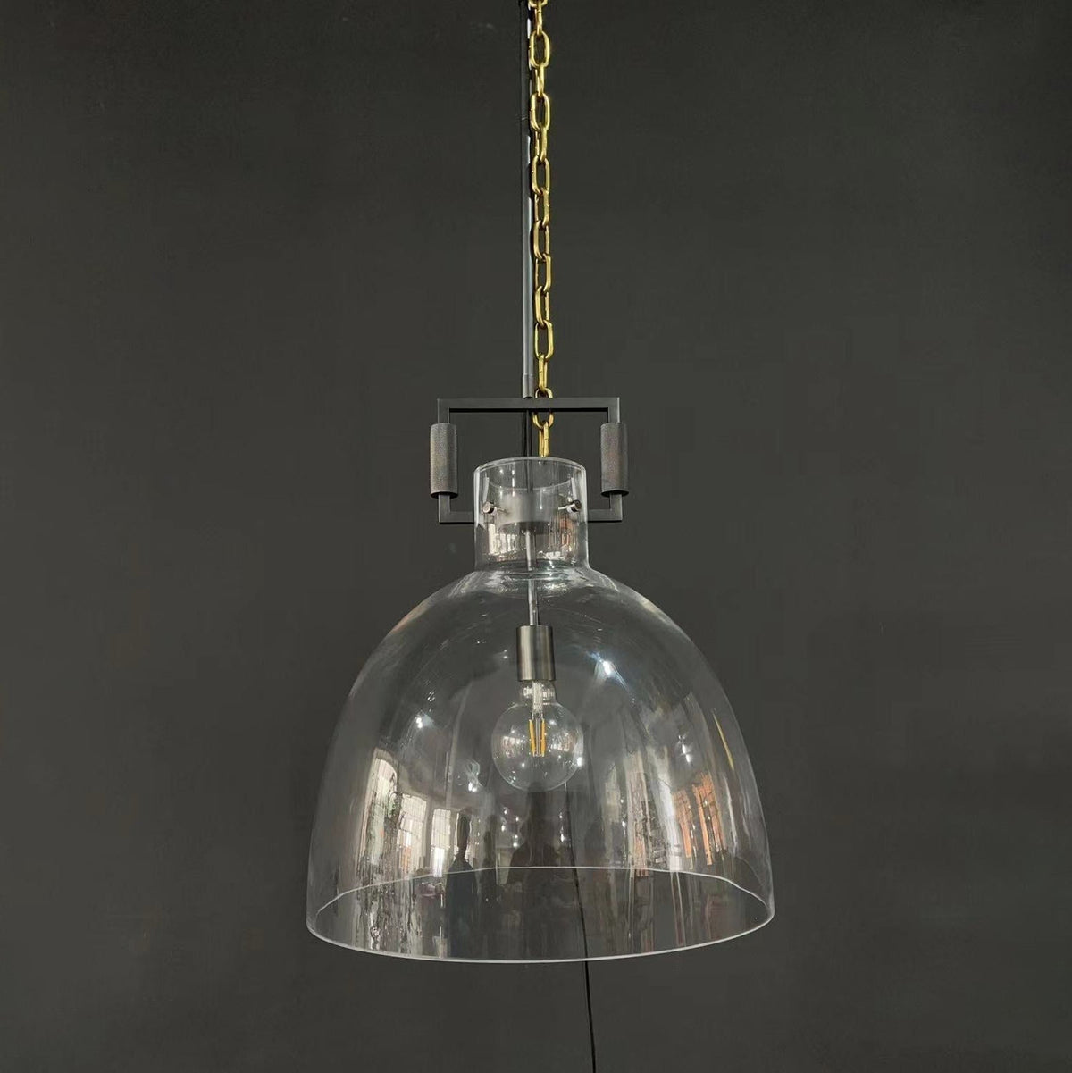 Machinise Glass Cloche Pendant Light - Zelno Lighting