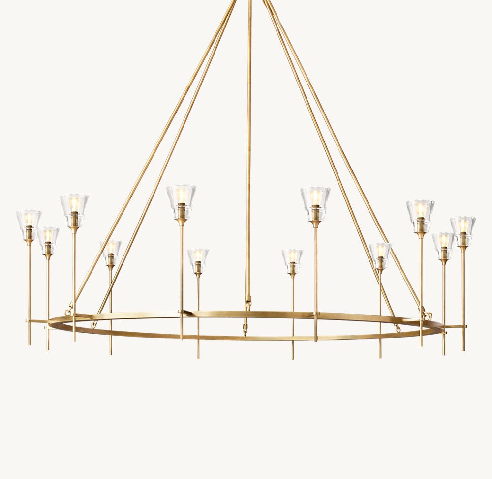 Maison Verre Round Chandelier 70" - Zelno Lighting