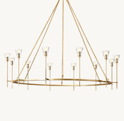 Maison Verre Round Chandelier 70" - Zelno Lighting