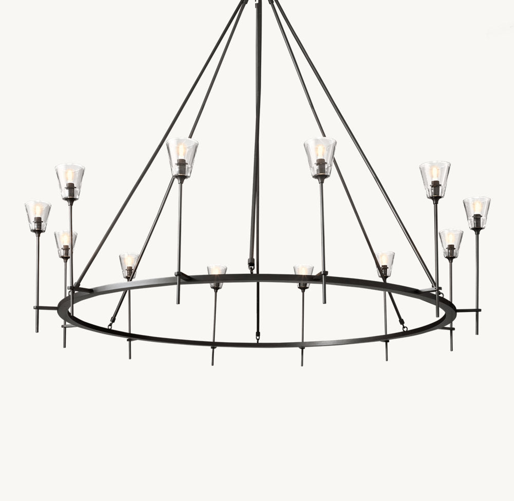 Maison Verre Round Chandelier 70" - Zelno Lighting
