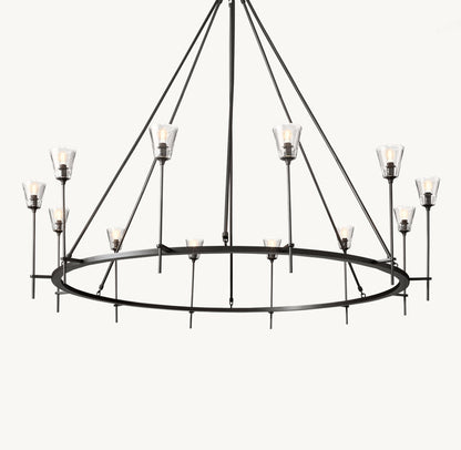 Maison Verre Round Chandelier 70" - Zelno Lighting