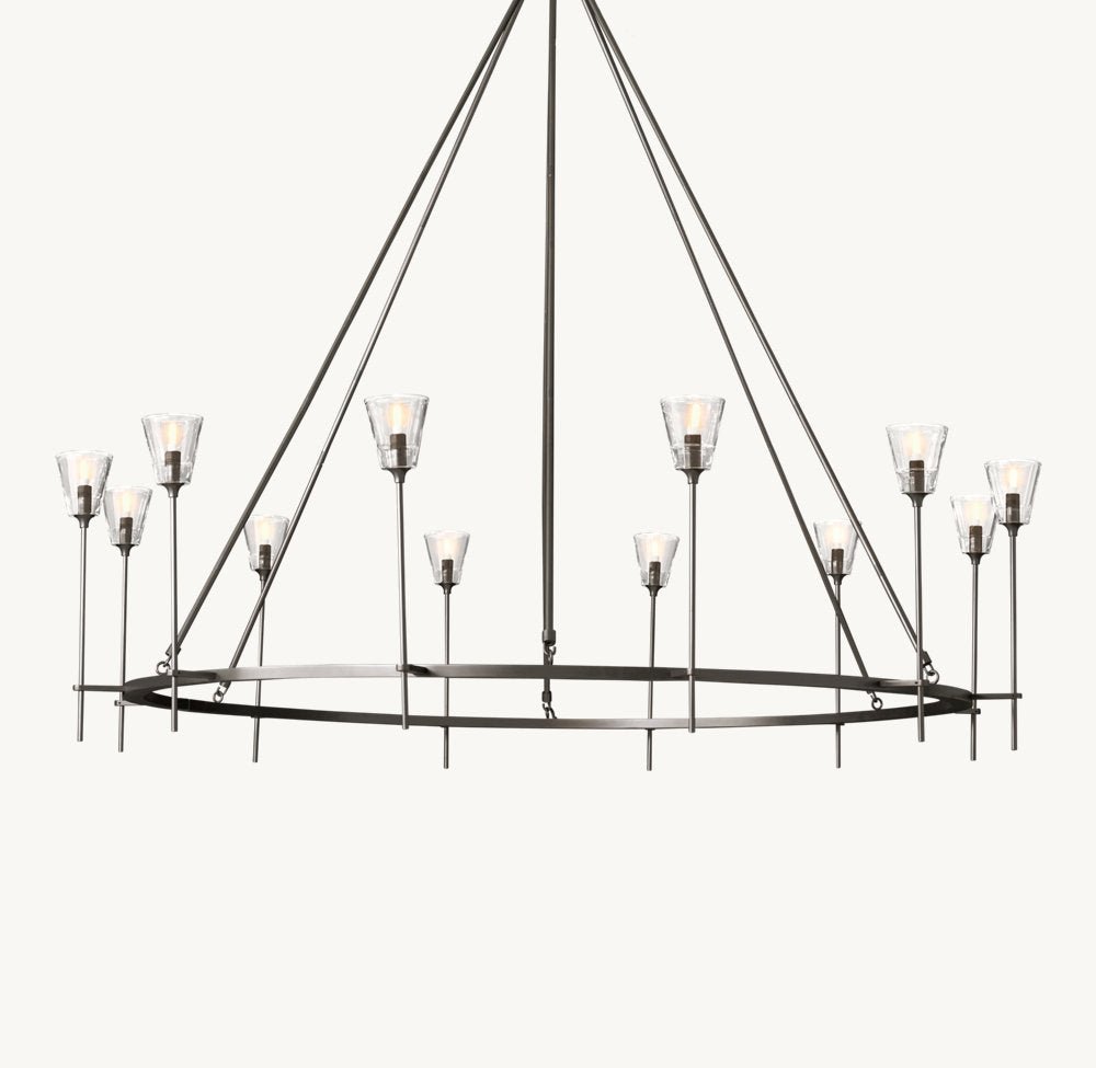 Maison Verre Round Chandelier 70" - Zelno Lighting