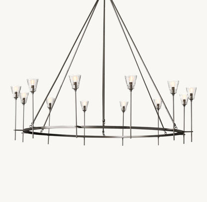 Maison Verre Round Chandelier 70" - Zelno Lighting