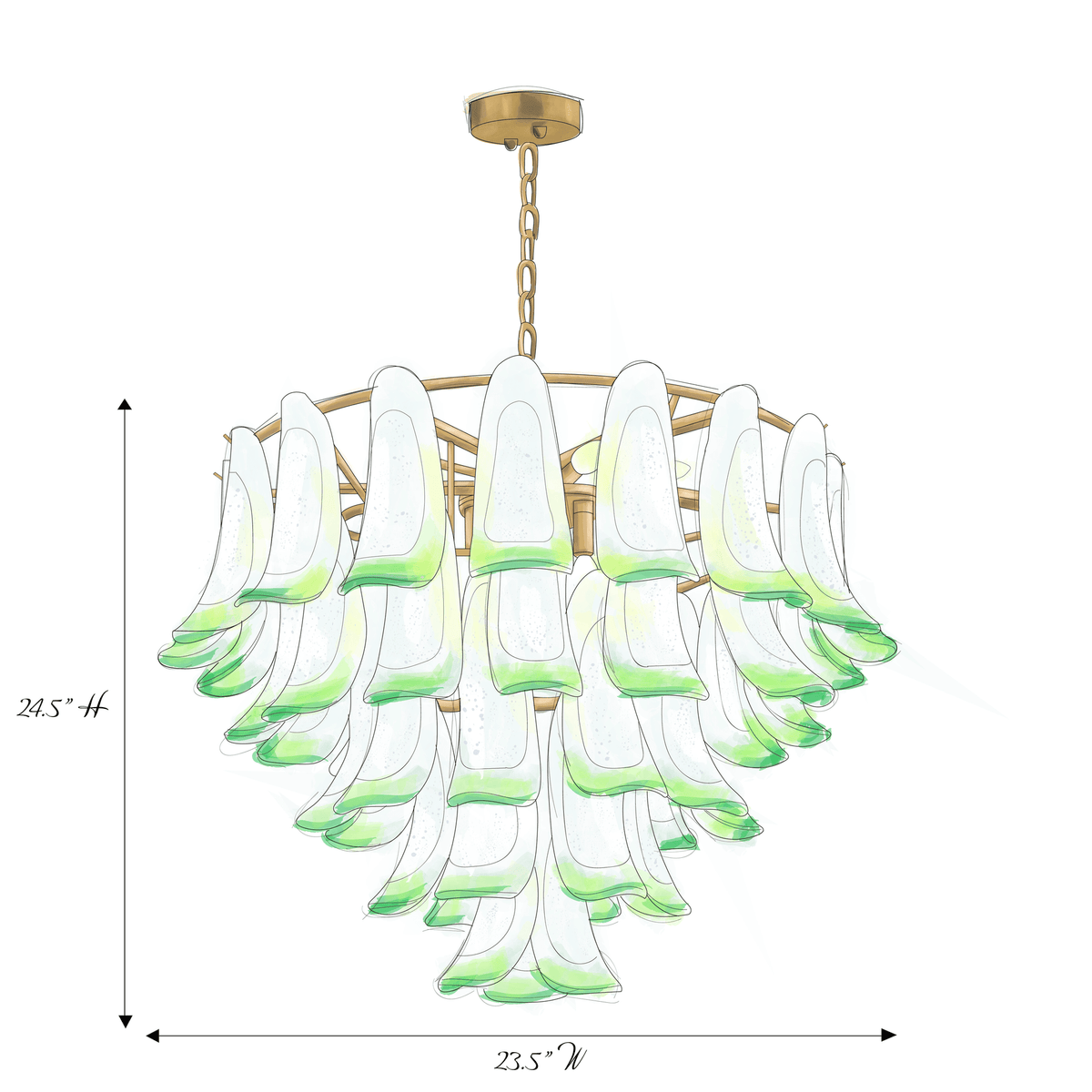 Marielle Mid Century Petal Chandelier - Zelno Lighting