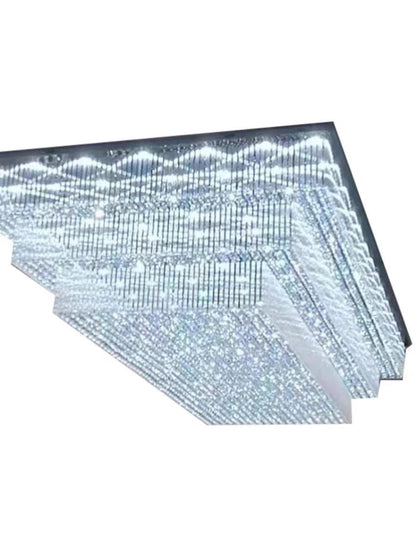 Modern Extra 2/3 Tiered Flush Mount Crystal Chandelier for Large Area - Zelno Lighting