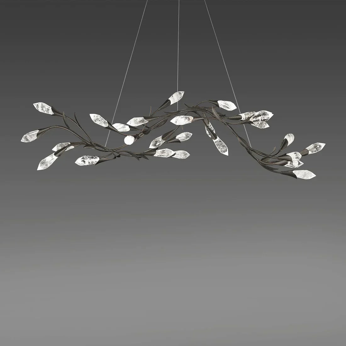 Modern Linear/Round Floral Branches Crystal Chandelier - Zelno Lighting