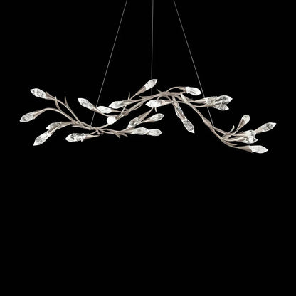 Modern Linear/Round Floral Branches Crystal Chandelier - Zelno Lighting