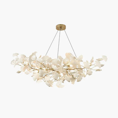 Modern Luxury Linear Ginkgo Ceramic Chandelier for Dining Room/Kitchen Island - Zelno Lighting