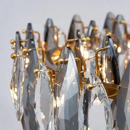 Modern Round Smoke Crystal Chandelier - Zelno Lighting
