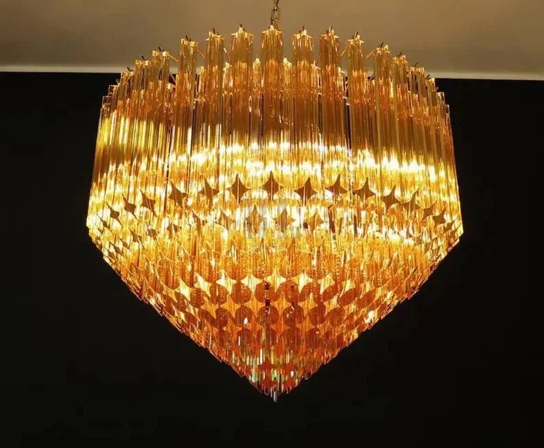 Murana Glass Chandelier – Amber - Zelno Lighting