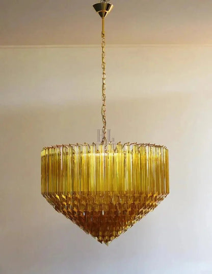 Murana Glass Chandelier – Amber - Zelno Lighting