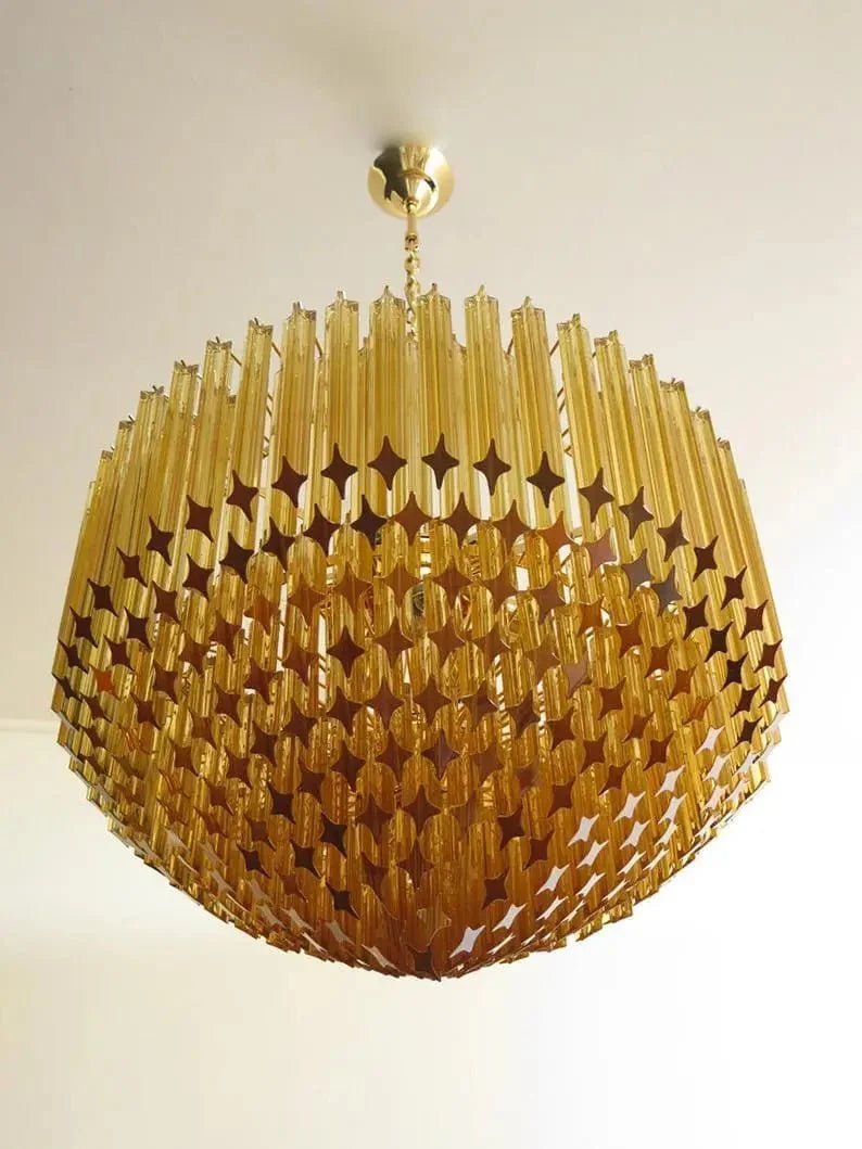 Murana Glass Chandelier – Amber - Zelno Lighting