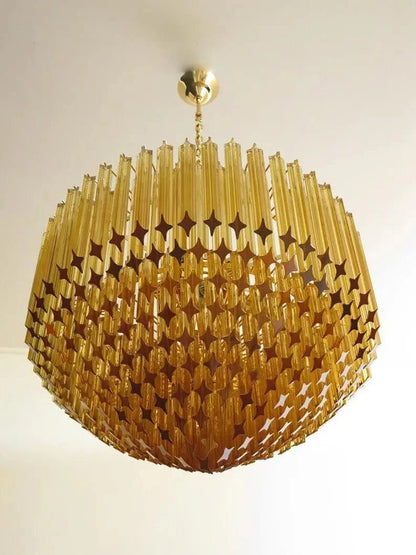 Murana Glass Chandelier – Amber - Zelno Lighting