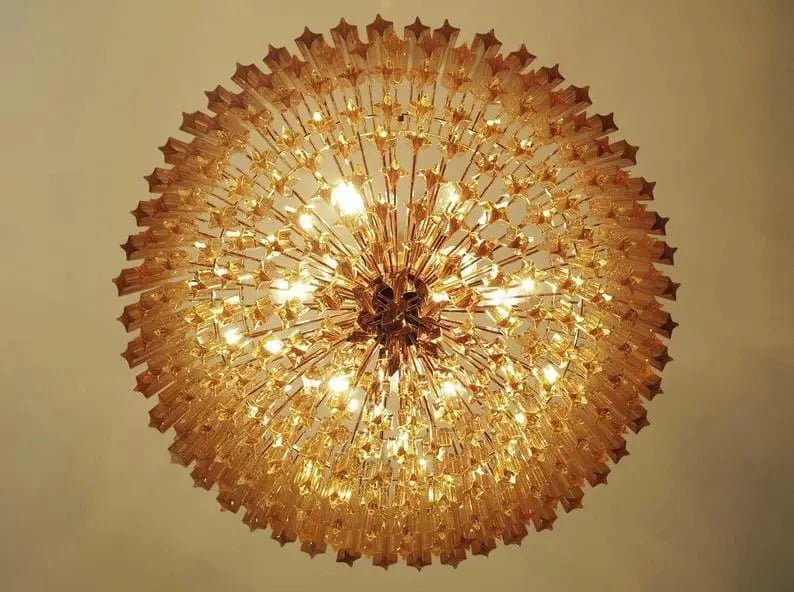 Murana Glass Chandelier – Amber - Zelno Lighting