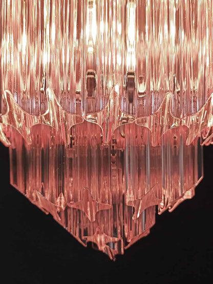 Murano Chandelier – 112 prisms – Pink - Zelno Lighting
