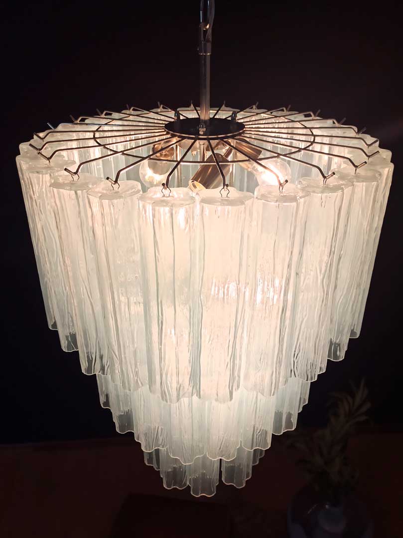 Murano Chandelier – 52 tubes – Opal - Zelno Lighting