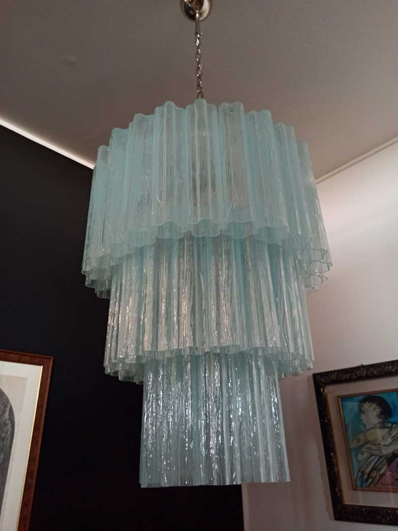 Murano Chandelier – 52 tubes – Opal - Zelno Lighting