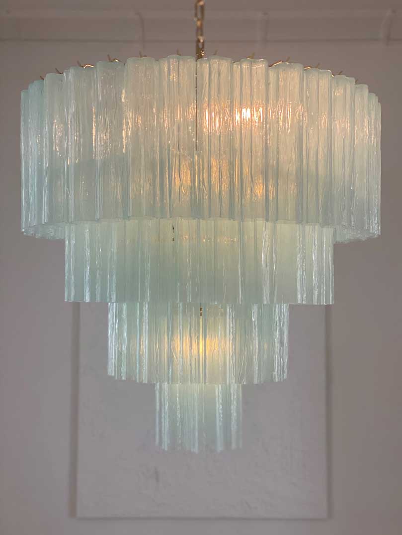Murano Chandelier – 78 tubes – Opal - Zelno Lighting