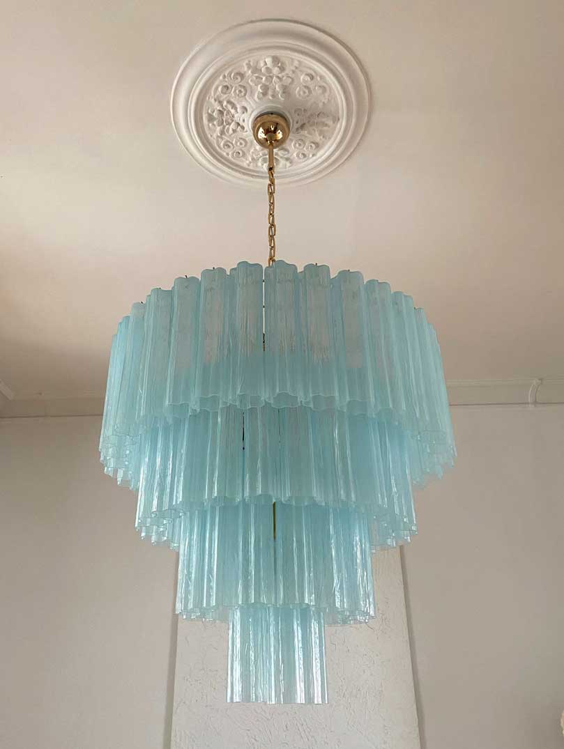 Murano Chandelier – 78 tubes – Opal - Zelno Lighting
