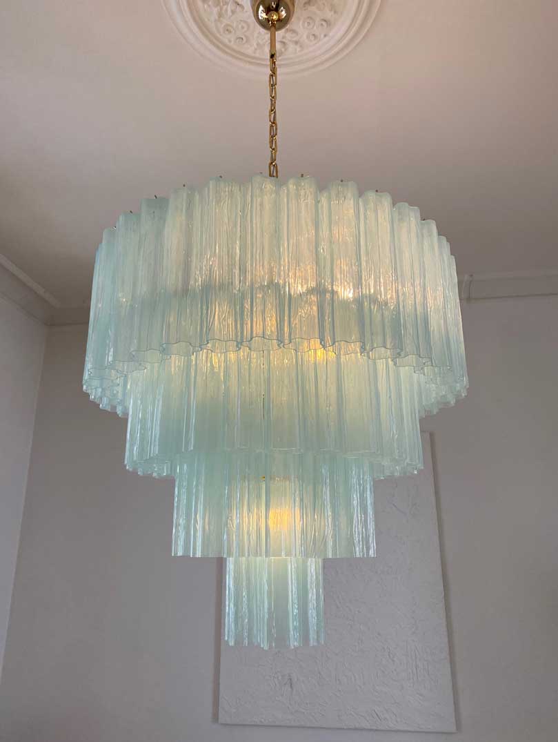 Murano Chandelier – 78 tubes – Opal - Zelno Lighting