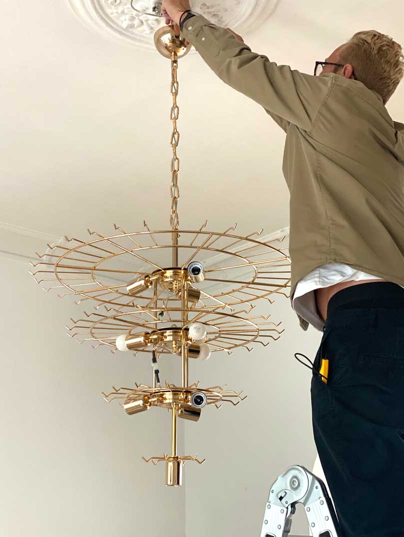Murano Chandelier – 78 tubes – Opal - Zelno Lighting