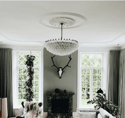 Murano Chandelier – Poliedri – 185 glass – White Alabaster - Zelno Lighting