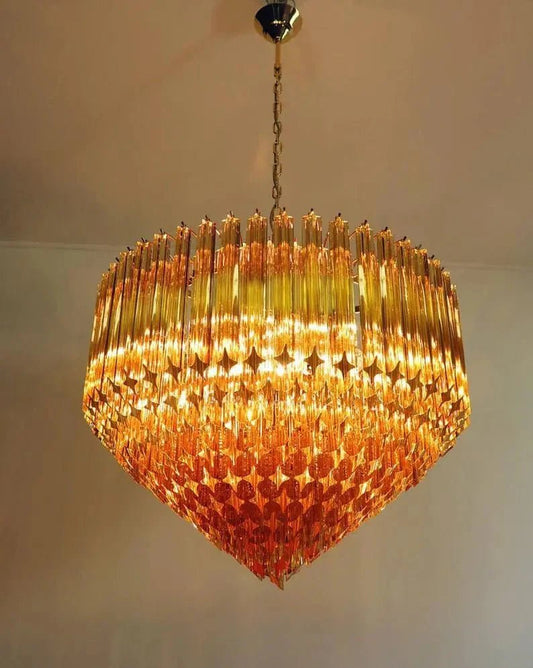 Murano Glass Chandelier – Amber - Zelno Lighting