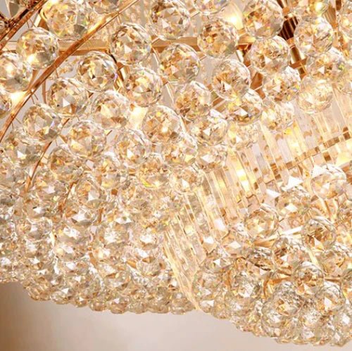 Oversized Luxury Multi - layers Gold Crystal Chandelier For High - ceiling Living Room/Foyer - Zelno Lighting