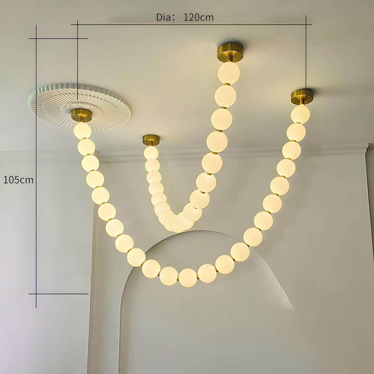 Perlina Necklace Combination Chandelier - Zelno Lighting
