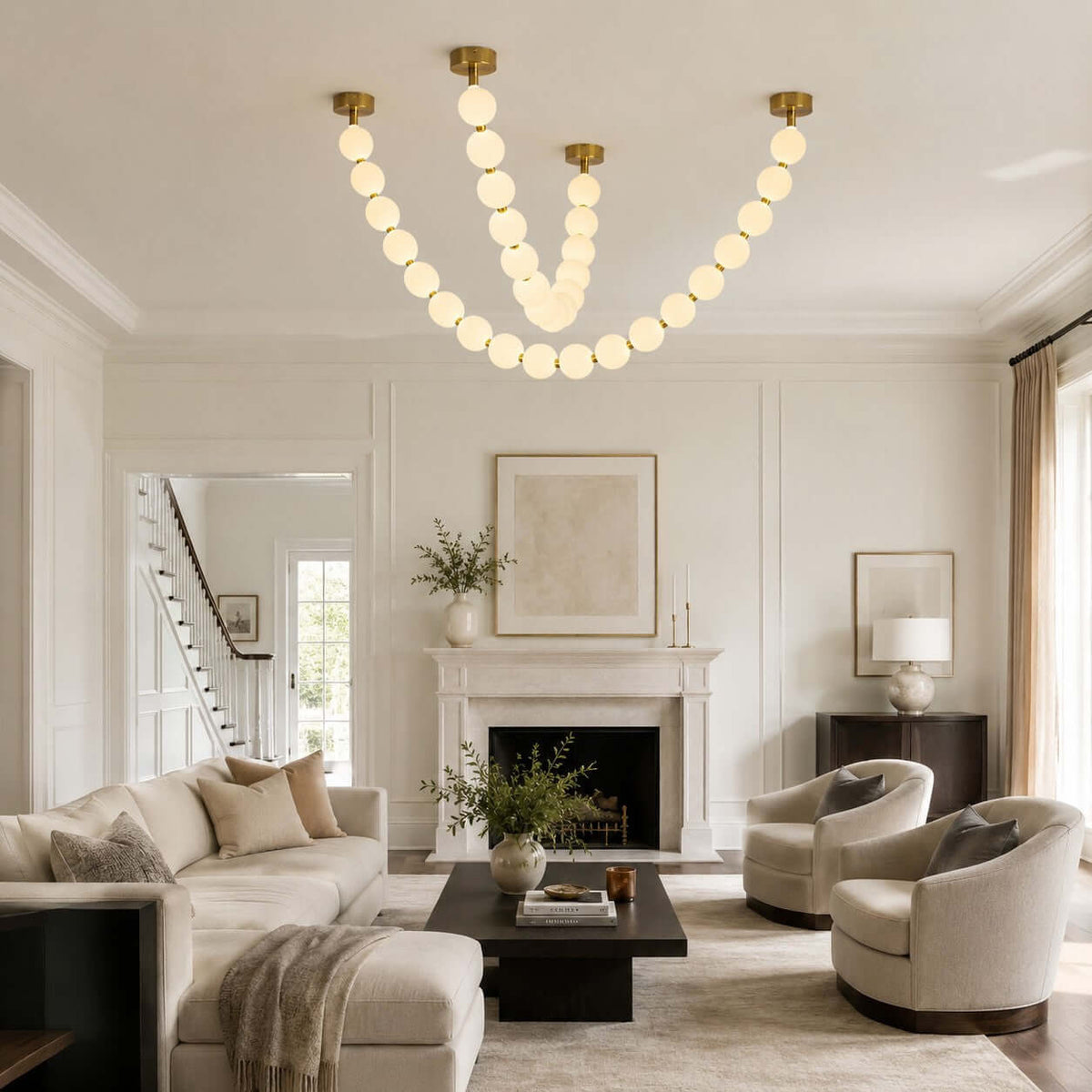 Perlina Necklace Combination Chandelier - Zelno Lighting