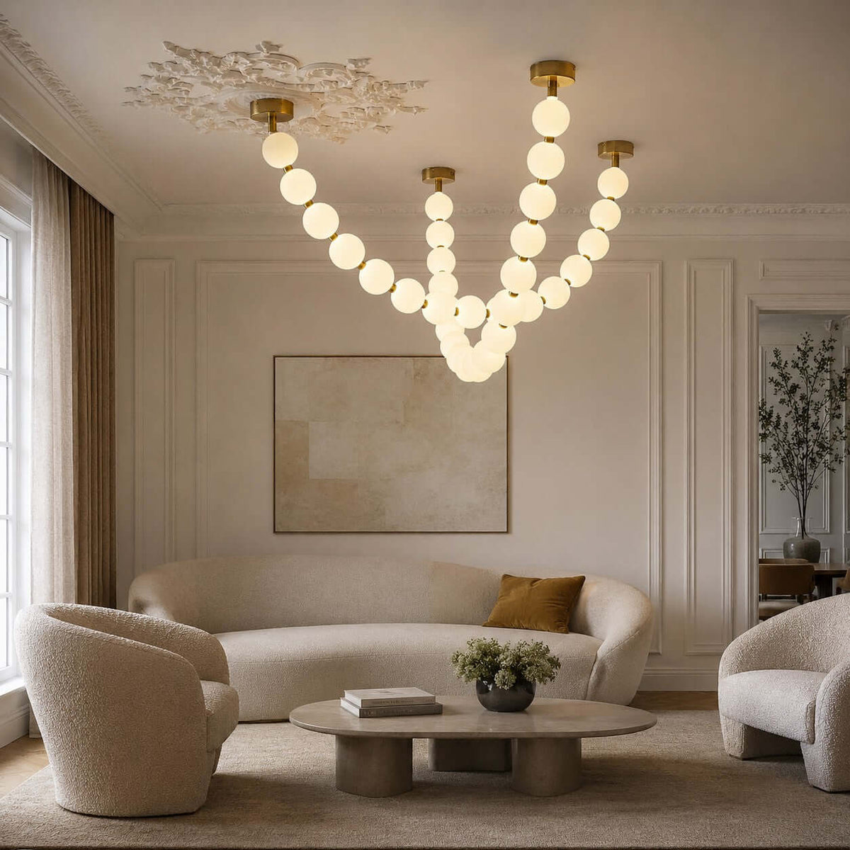 Perlina Necklace Combination Chandelier - Zelno Lighting