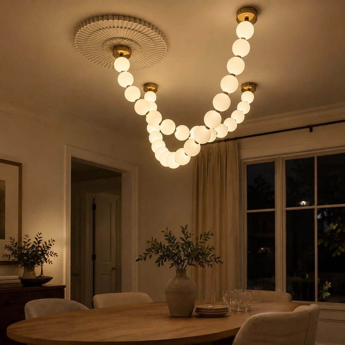 Perlina Necklace Combination Chandelier - Zelno Lighting