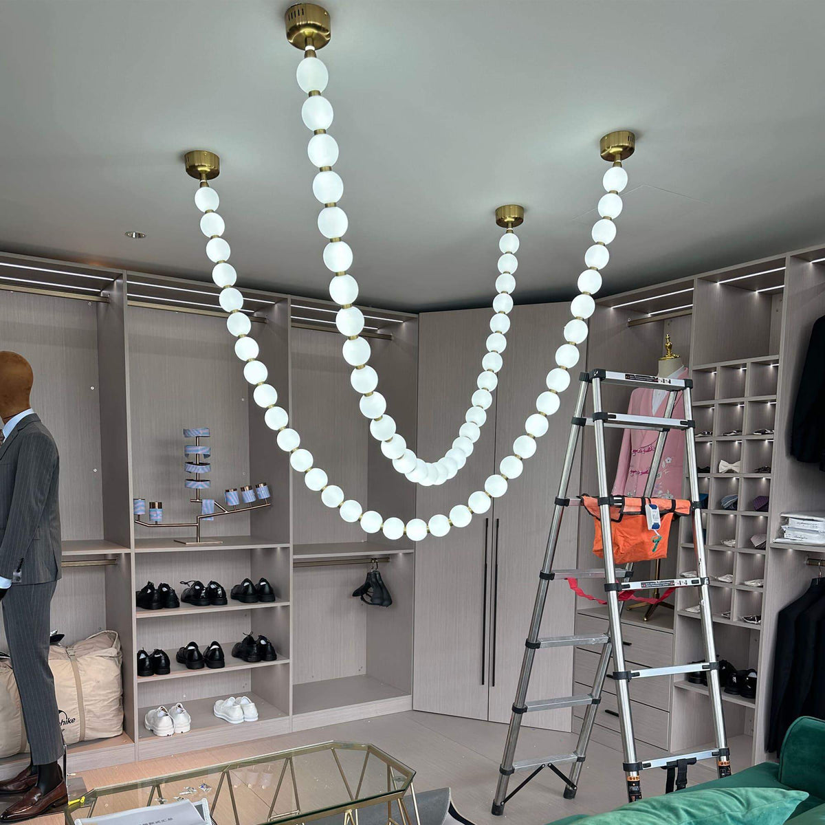 Perlina Necklace Combination Chandelier - Zelno Lighting