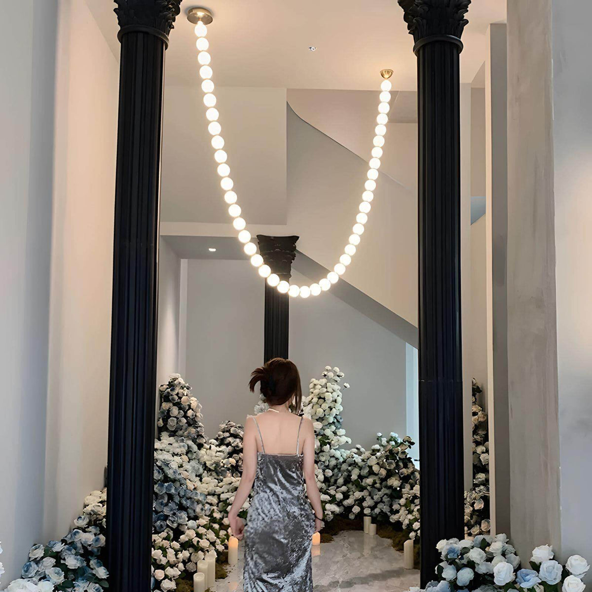 Perlina Necklace Combination Chandelier - Zelno Lighting
