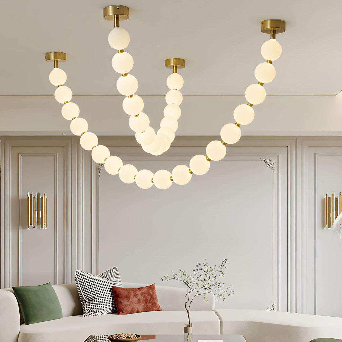Perlina Necklace Combination Chandelier - Zelno Lighting