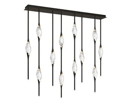 Pezzo Crystal Linear Chandelier 51" 59" - Zelno Lighting