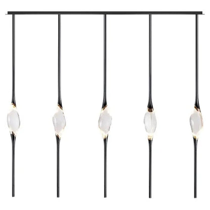 Pezzo Crystal Linear Chandelier 51" 59" - Zelno Lighting