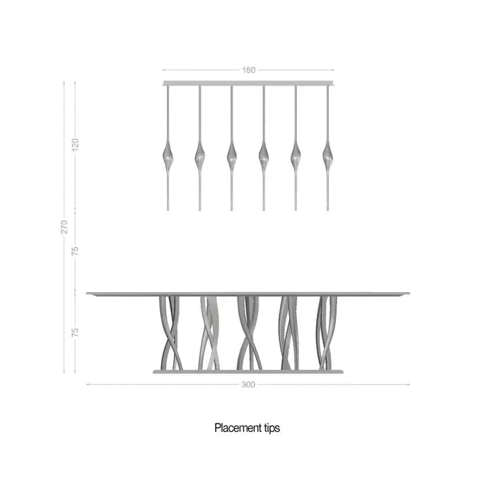 Pezzo Crystal Linear Chandelier 51" 59" - Zelno Lighting
