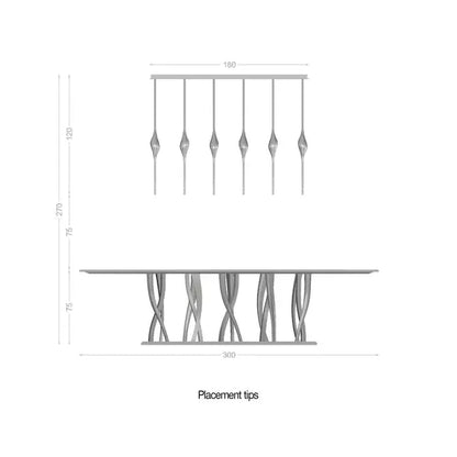 Pezzo Crystal Linear Chandelier 51" 59" - Zelno Lighting