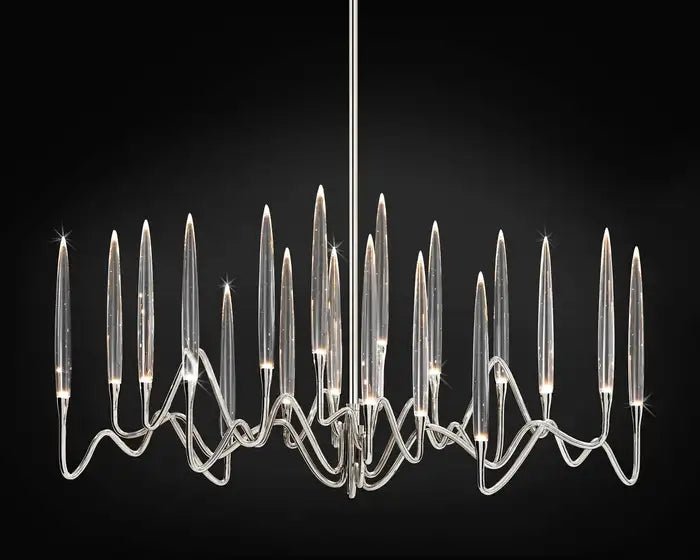 Pezzo Crystal Long Chandelier L78'' 59'' 40'' - Zelno Lighting