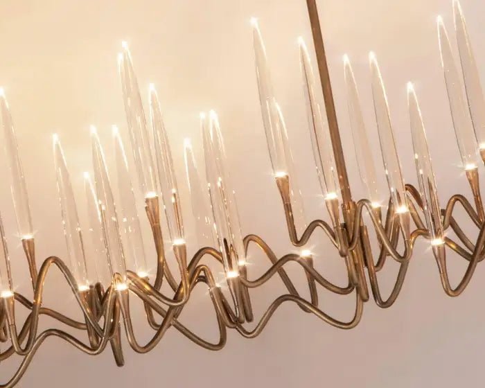 Pezzo Crystal Long Chandelier L78'' 59'' 40'' - Zelno Lighting