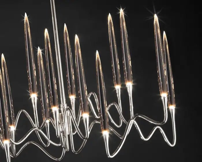 Pezzo Crystal Long Chandelier L78'' 59'' 40'' - Zelno Lighting