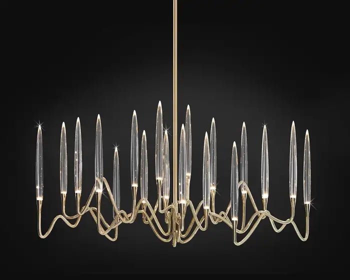 Pezzo Crystal Long Chandelier L78'' 59'' 40'' - Zelno Lighting