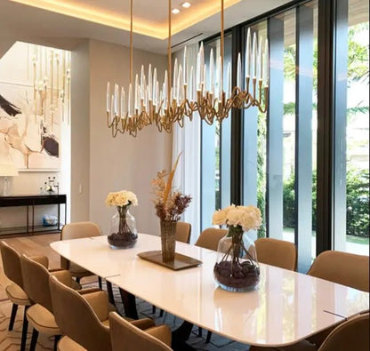Pezzo Crystal Long Chandelier L78'' 59'' 40'' - Zelno Lighting