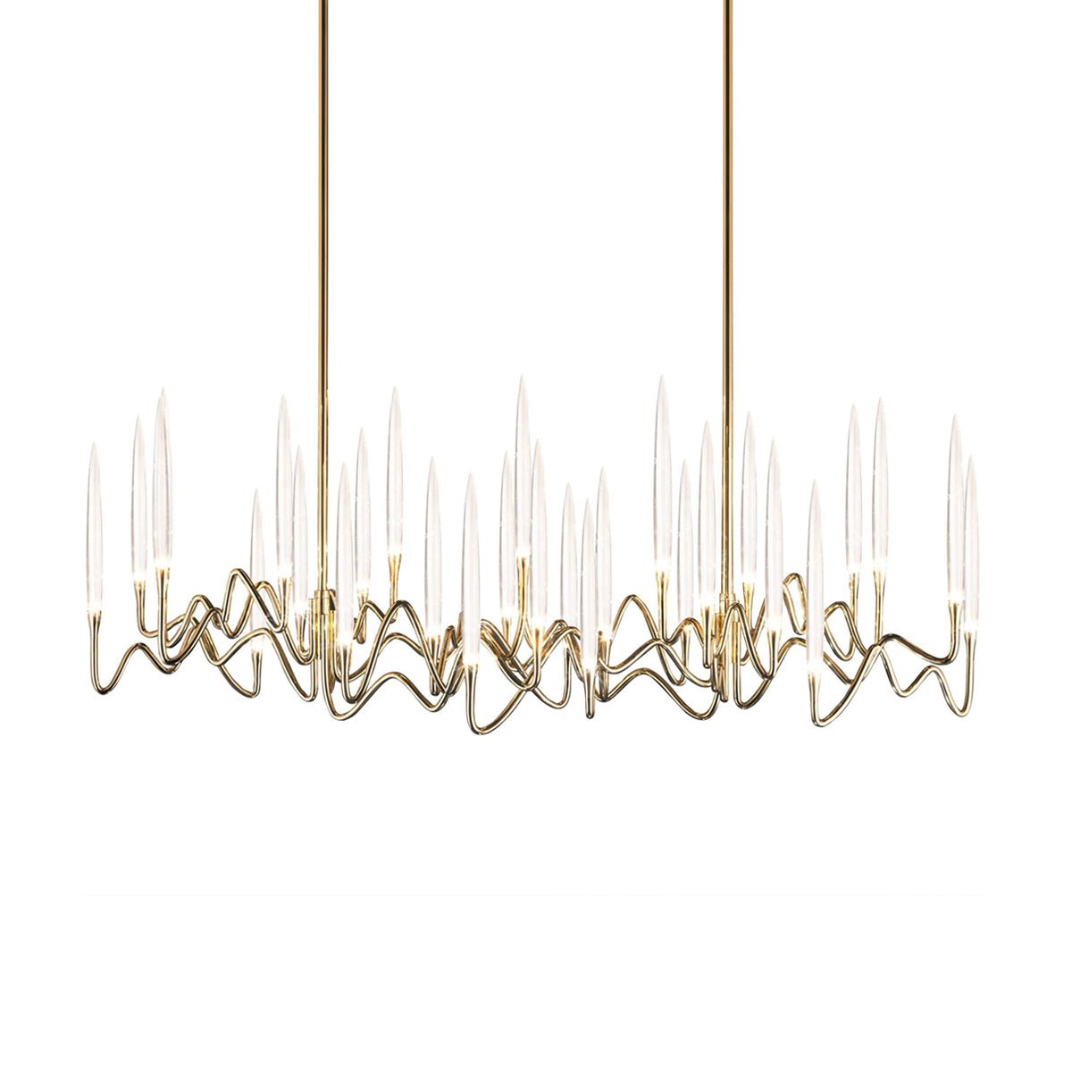 Pezzo Crystal Long Chandelier L78'' 59'' 40'' - Zelno Lighting