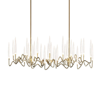 Pezzo Crystal Long Chandelier L78'' 59'' 40'' - Zelno Lighting