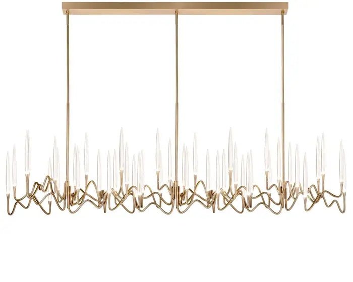 Pezzo Crystal Long Chandelier L78'' 59'' 40'' - Zelno Lighting